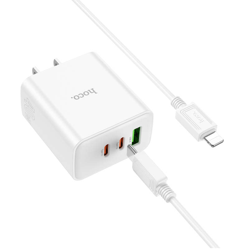 PD 40W Triple Ports Port USB-A et 2x Ports USB-C Adaptateur secteur pour chargeur mural PD 40W Triple Ports Port USB-A et 2x Ports USB-C Adaptateur secteur pour chargeur mural